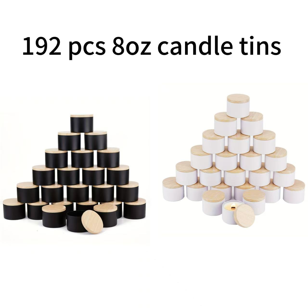 192pcs 8oz Matte Black/white   - огляд і ціна Candle Vessel Supplies